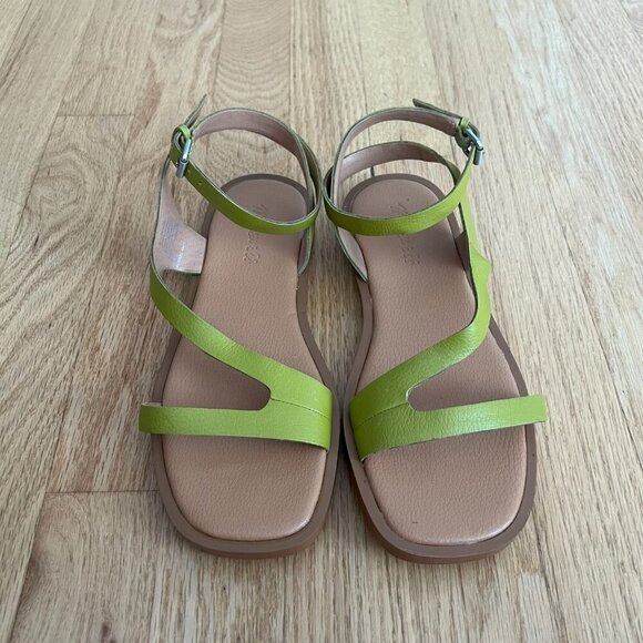 Madewell The Mabel Strappy Leather Sandals Citrus Lime Women's Size 6.5 - Picture 2 of 10